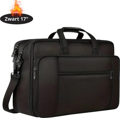 Nivard Laptoptas Krasbestendig - Laptop Sleeve - Rugtas - Schoudertas - Laptoshoes - Kantoortas - Dames & Heren - 17 Inch - Zwart