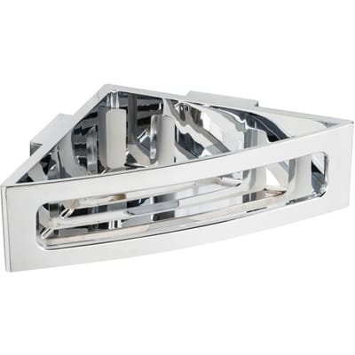 WENKO Turbo-Loc Bralia Hoekrek chroom 35x9cm - Doucherek - Douchemand - Bevestigen zonder boren - Zelfklevend