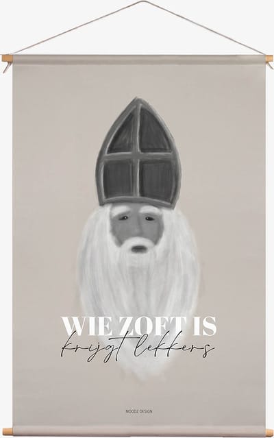 MOODZ design | Textielposter | Wie zoet is krijgt lekkers | Sinterklaasfeest | 60x90 cm