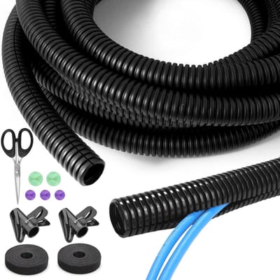 4 meter Flexibele Golfbuis Kit, PP Kabelbescherming met Split Open Slot, Ideaal voor Kabelbeheer in Huis, Kantoor en Tuin