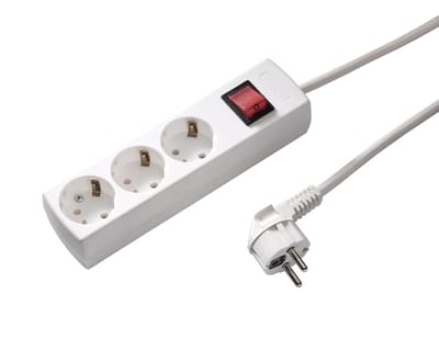 Martin Kaiser 3-weg contactdoos met schakelaar en 3M kabel (Europese Stekkerdoos) - 1049ZL3-15W/KWS