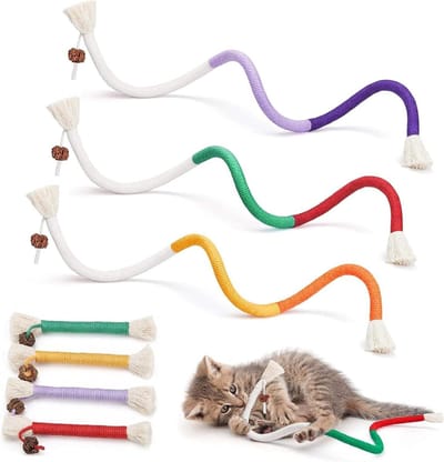 Kattenspeelgoed set 7 stuks - natuurlijk katoenen touw - interactief speelgoed - stimuleert energiek spel - ShopVlot