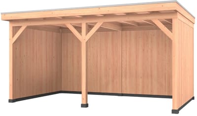 Douglas overkapping, 500 x 350, met achterwand en twee zijwanden, Westwood Comfort Plus