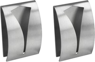 Okado Handdoekhouders Zelfklevend Zilver 2 Stuks – RVS Handdoekklemmen Zonder Boren – Handdoekhaken voor Badkamer, Keuken en Toilet – 5 x 8 x 2,5 cm