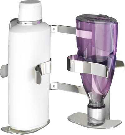 WENKO Turbo-Loc® hoekshampoohouder Duo Clippsy - bevestigen zonder boren, roestvrij staal, 20 x 18 x 13,5 cm, glanzend