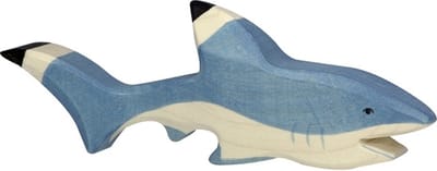 HOLZTIGER Zeedieren - Haai - 20X3X8Cm - Houten Figuur - Handgemaakt
