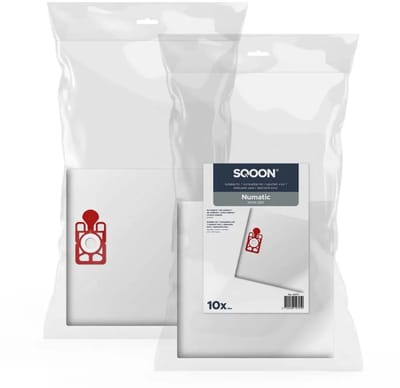 SQOON® Stofzuigerzakken geschikt voor Numatic 2BH 320/390 - Gelijk aan model: 604016 - High Filtration voor optimale stofopname - 10 Stuks