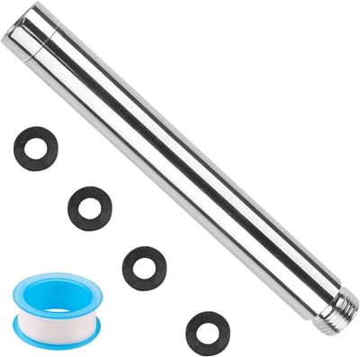 Verlengarm voor Douchekop 15cm - RVS Doucheverlenging met G1/2" Draad - Rechte Chroom Douchearm voor Badkameraccessoires en Handdouches
