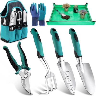 Compleet Tuingereedschap Set met Tas en Verpotmat