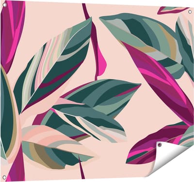 Gards Tuinposter Bloem Bladeren - Bloemen - Abstract - 100x80 cm - Tuindoek - Tuindecoratie - Wanddecoratie buiten - Tuinschilderij