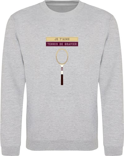 Tennis trui unisex - Je t'aime tennis de gravier