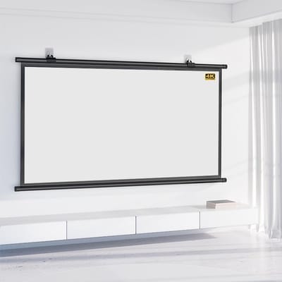 Projectiescherm Handmatig - Filmscherm - Home Cinema - Glasvezel Materiaal - 72 Inch 4:3 - Zwart