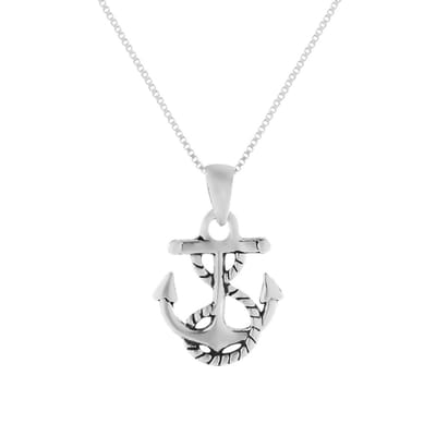 Zilveren ketting met anker - damesketting - 925 zilver - hypoallergeen