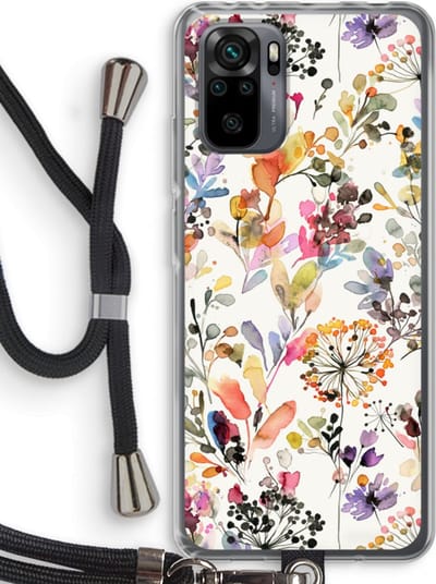 Case Company® - Hoesje met koord geschikt voor Xiaomi Redmi Note 10 Pro hoesje met Koord - Wilde grassen - Telefoonhoesje met Zwart Koord - Bescherming aan alle Kanten en Over de Schermrand