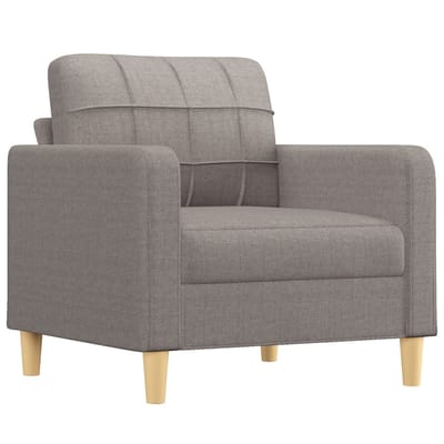 vidaXL - 3-delige - Loungeset - met - kussens - stof - taupe