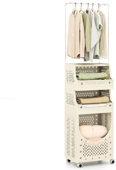 Wasmand Kast - Badkamerkast - Opbergmeubel - Wassorteerder - Kast met Wasmand - Beige