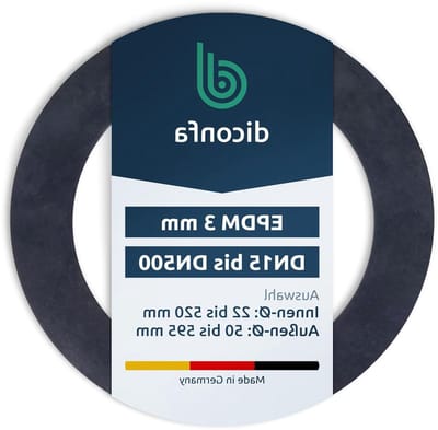 Flensafdichting Rubber - Platte pakking - Leidingen Afdichten - Hoge Kwaliteit EPDM - 50 mm x 3 mm - Zwart