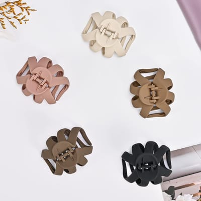 Antislip Haarklauwclips Set van 5 - Medium Haarklemmen voor Dik en Krullend Haar