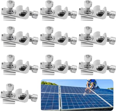 10 aardingsklemmen voor zonnepanelen, aardingsclips voor zonnepanelen, montagesysteem voor zonnepanelen, aardingsdoorvoeren, standaard aardingsclip voor zonnepanelen, fotovoltaïsche module