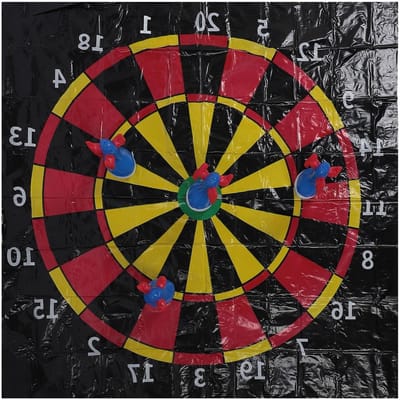 Interactief Opblaasbaar Dartspel voor Kinderen met Grondspijkers - Buiten Darts Gooi Activiteit voor Gezinsplezier en Vermaak