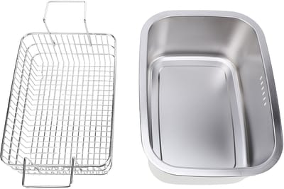 Vergieten - Vergiet - Met uitlekbakje - Roestvrij staal - Geschikt voor het wassen van rijst, groenten en fruit - Vaatwasbestendig - Uitlekken, frituren, opbergen, vershouden - Wit&Zilver