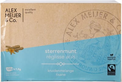 Alex Meijer Thee sterrenmunt, FT - Doos 100 stuks x 1,5 gram