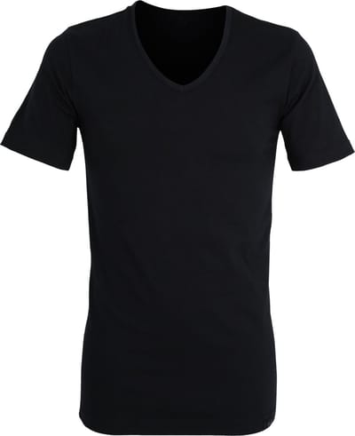 Gotzburg heren T-shirt slim fit V-hals 95/5 (1-pack) - stretch ondershirt - zwart
