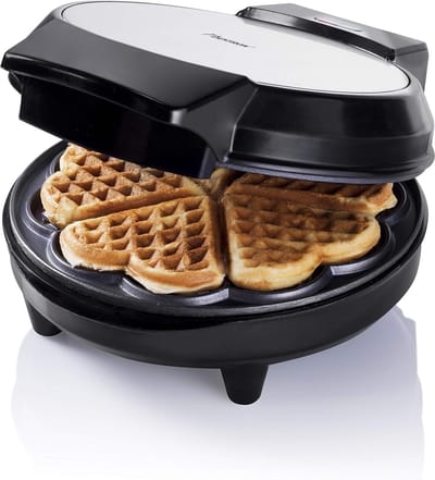 Wafelijzer Hartvorm - Apparaat Bakken - Lekkere Wafels Maken - Antiaanbaklaag - 700 Watt - Koper