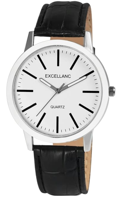 EXCELLANC herenhorloge kunstleer Mineralglas