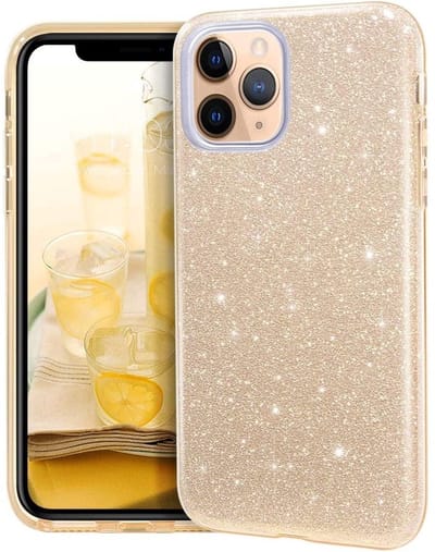 LuxeBass iPhone 11 Pro - Glitter Siliconen - Goud - telefoonhoes - gsm hoes - gsm hoesjes