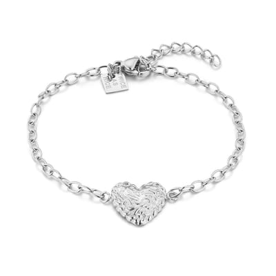 Twice As Nice Armband in edelstaal, hartje Zilverkleurig 16cm+3cm