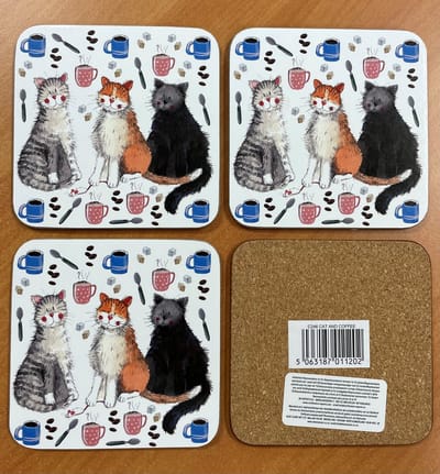 Alex Clark Onderzetters CAT AND COFFEE ~ KATTEN