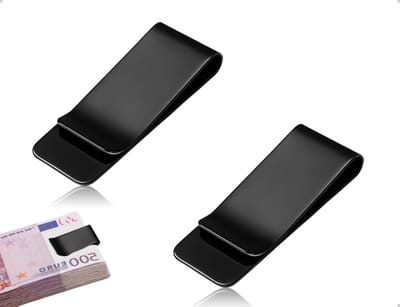 Stijlvolle RVS Geldclips Set van 2 voor Munt- en Bankbiljetten, Perfect voor Creditcards en Documenten, Ideaal voor Zakelijk Gebruik en Persoonlijk Gebruik