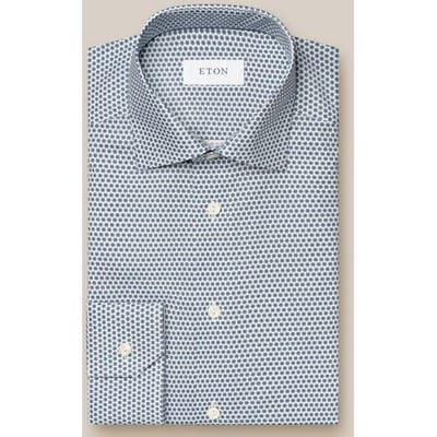 Eton Overhemd Micro Floral Signature Twill Licht Blauw / male