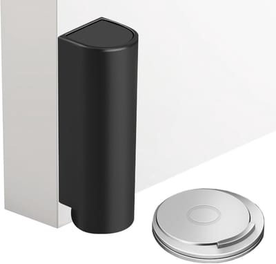 Deurstopper - Stille begrenzer - Deuren Beveiligen - Geen Boren Nodig - 8 x 6.2 x 6.2 cm - Zwart