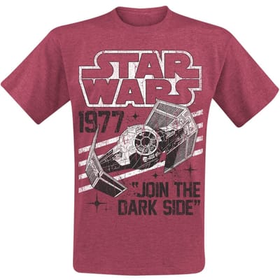 Star Wars - Disney T-shirt - Dark Side Tie Fighter - M tot XXL - voor Mannen - rood