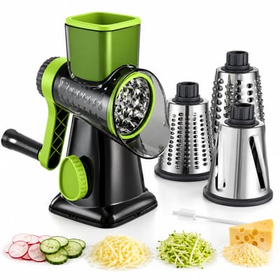 BOTC Kaasrasp - Groenteversnipperaar - 3-in-1 Rasp - 3 bladen - Sterke zuigvoet - Multifunctionele Snijmachine -groente