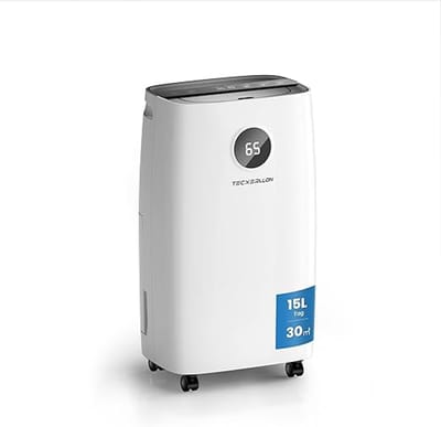 Elektrische Luchtontvochtiger 15 L / 24 Uur – Tot 30 m² (110 m³) – Stil 46 dB – Touchbediening – Timer & Kinderbeveiliging – Voor Thuis en Kantoor