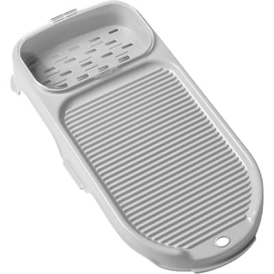 Mini Waskbord 2 in 1 Draagbaar Waskbord met Zeepbakje voor Huishoudelijk Handwassen van Kleding white