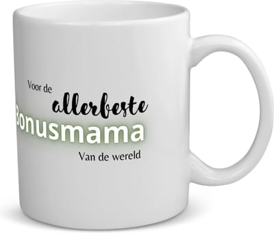 Akyol - voor de allerbeste bonusmama van de wereld koffiemok - theemok - Mama - de beste bonusmoeder - moeder cadeautjes - moederdag - verjaardagscadeau - verjaardag - cadeau - geschenk - kado - gift - moeder artikelen - 350 ML inhoud