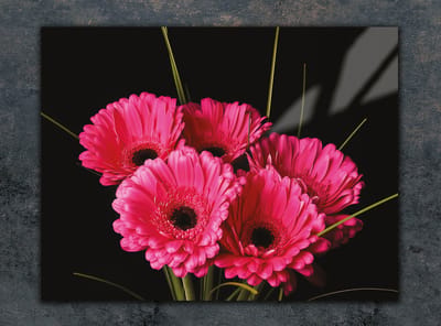 TMK ArtDeko - Snijplank van gehard glas - 30x22 cm - Motief Gerbera