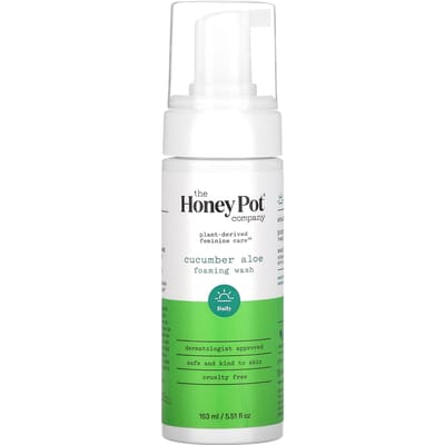 The Honey Pot Company, Schuimende Was, Komkommer Aloë, 5,51 fl oz (163 ml) white