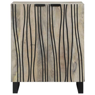 vidaXL - Dressoir - Wit - 60 - x - 33,5 - x - 75 - cm - Massief - Mango - Hout