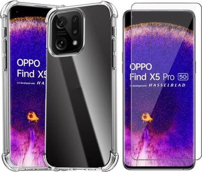 Hoesje geschikt voor Oppo Find X5 Pro - Screenprotector Glas - Shockproof Transparant