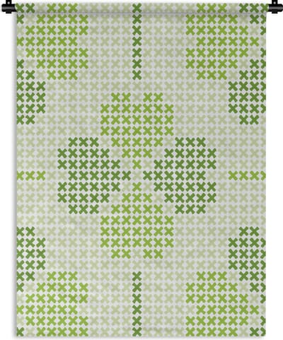 Wandkleed - Wanddoek - Klaver - Patronen - Groen - 90x120 cm - Wandtapijt