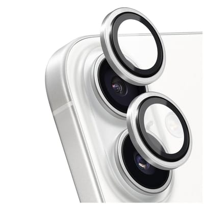 Rosso Camera Frame Protector Geschikt voor Apple iPhone 17 - Case Friendly - 9H Tempered Glass voor Cameralens - Gemakkelijke Installatie met Tray - Zilver