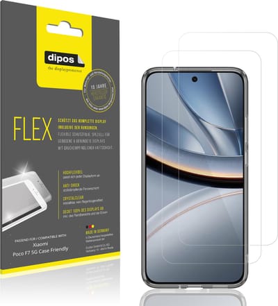 dipos – 2x Beschermfolie geschikt voor Xiaomi Poco F7 5G Case Friendly | 3D Full Cover Screenprotector | 100% Passend