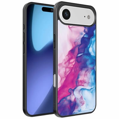 Geschikt voor iPhone Air Telefoonhoesje met Roze Blauw Marmer Opdruk - TPU Backcover Case Rose Blue Marble Design - Smartphonica geschikt voor iPhone 17 Air