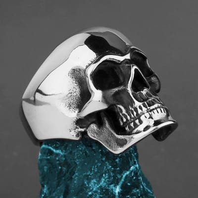 Bague Crâne en Acier Inoxydable YQ 316L pour Homme Bijoux de Doigt Punk Gothique Accessoires Cadeau d'Halloween 8