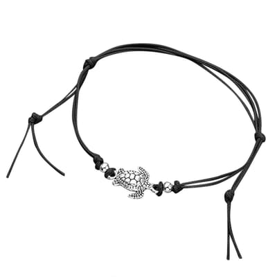 GoedeDoelen.Shop | Armbandje / Enkelbandje Sea Turtle | Armbandje Met Schildpad | Enkelbandje Met Schildpad | Enkelsieraad | Save The Turtle | In Maat Verstelbaar | Tot 28 CM | Cadeautje | Wellness-House